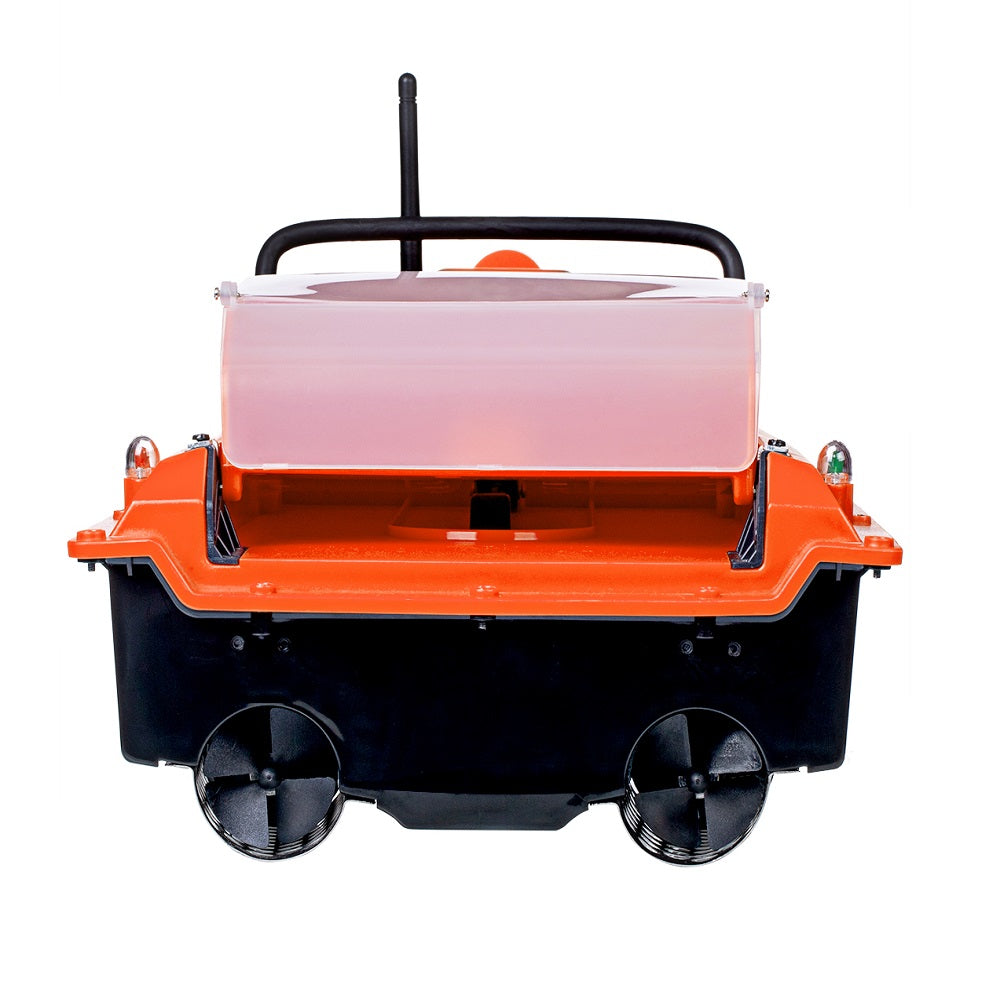 JABO2BG-orange auto navigation fish finder bait boat 16 feeding points and 11 languages