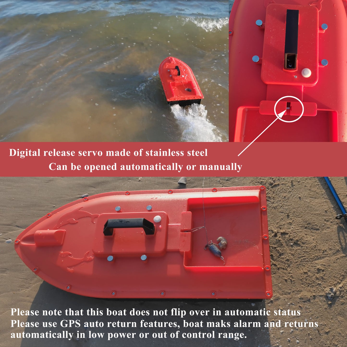 Jabo Dolphin RC GPS Fishing Surfer Bait Boat for Saltwater and Beach Fishing