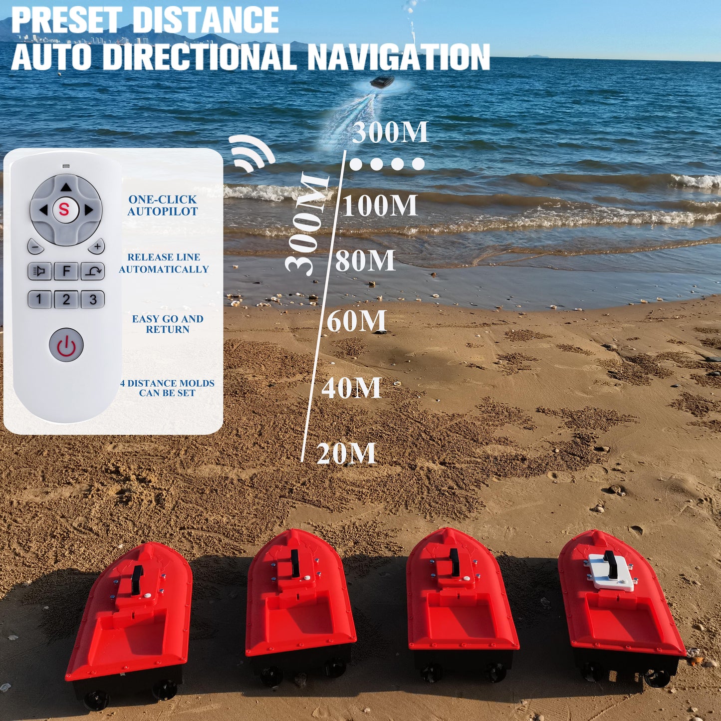 Jabo Dolphin RC GPS Fishing Surfer Bait Boat for Saltwater and Beach Fishing