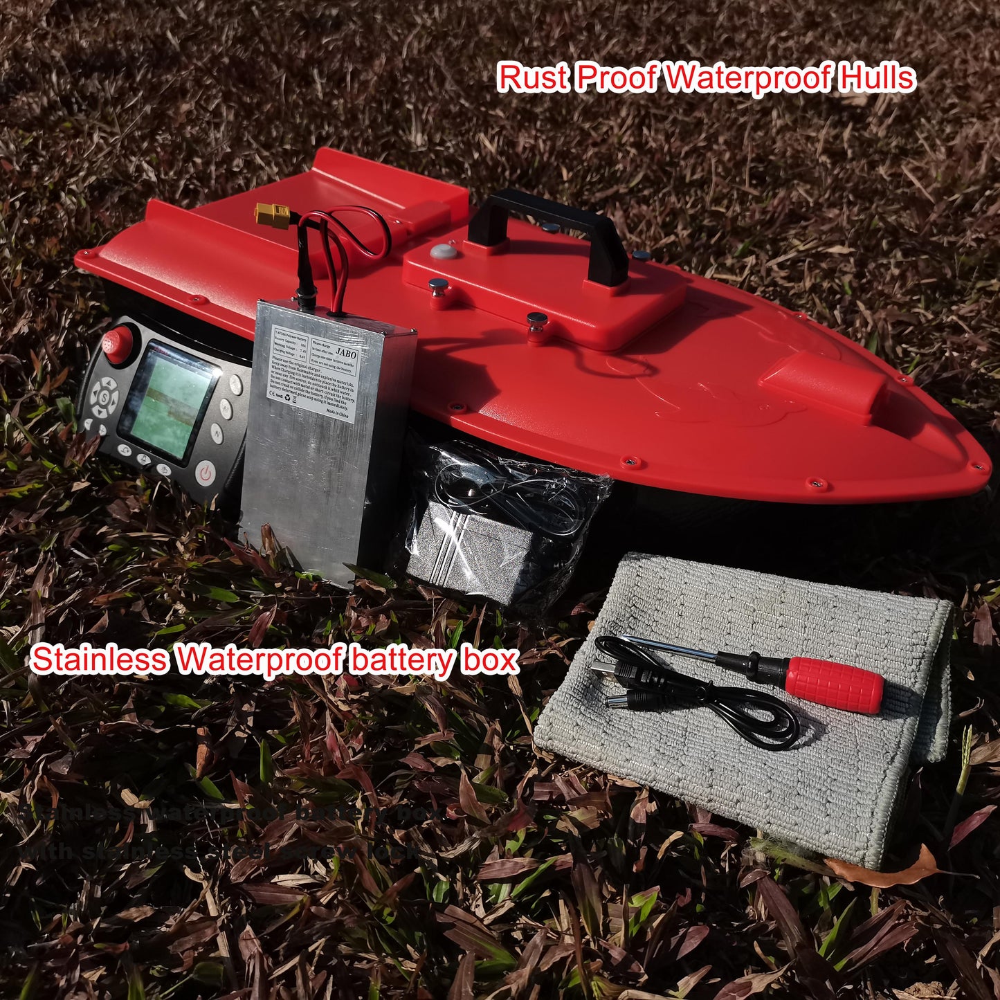 Jabo Dolphin High Speed RC Saltwater Fishing Surfer Bait Boat for Beach Fishing with Waterproof Hull,GPS Auto Return