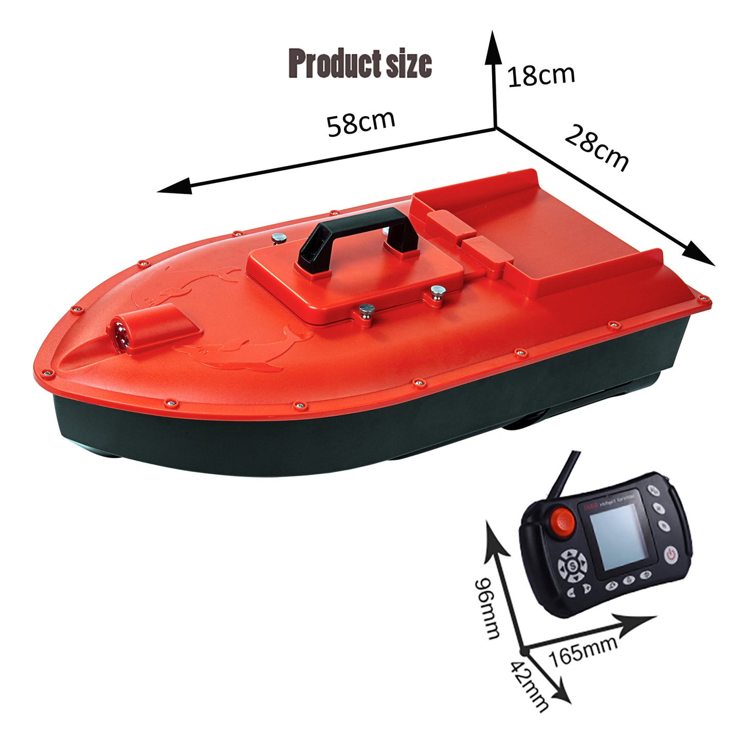 Jabo Dolphin High Speed RC Saltwater Fishing Surfer Bait Boat for Beach Fishing with Waterproof Hull,GPS Auto Return
