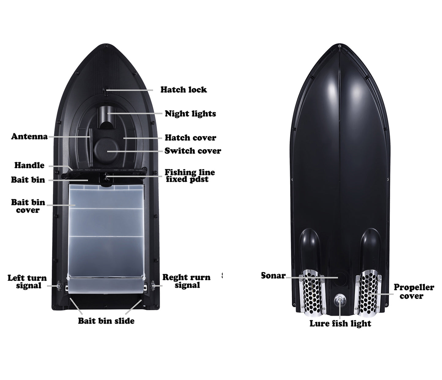 JABO2BG automatic navigation fish finder bait boat memorizes 16 feeding points and 11 languages