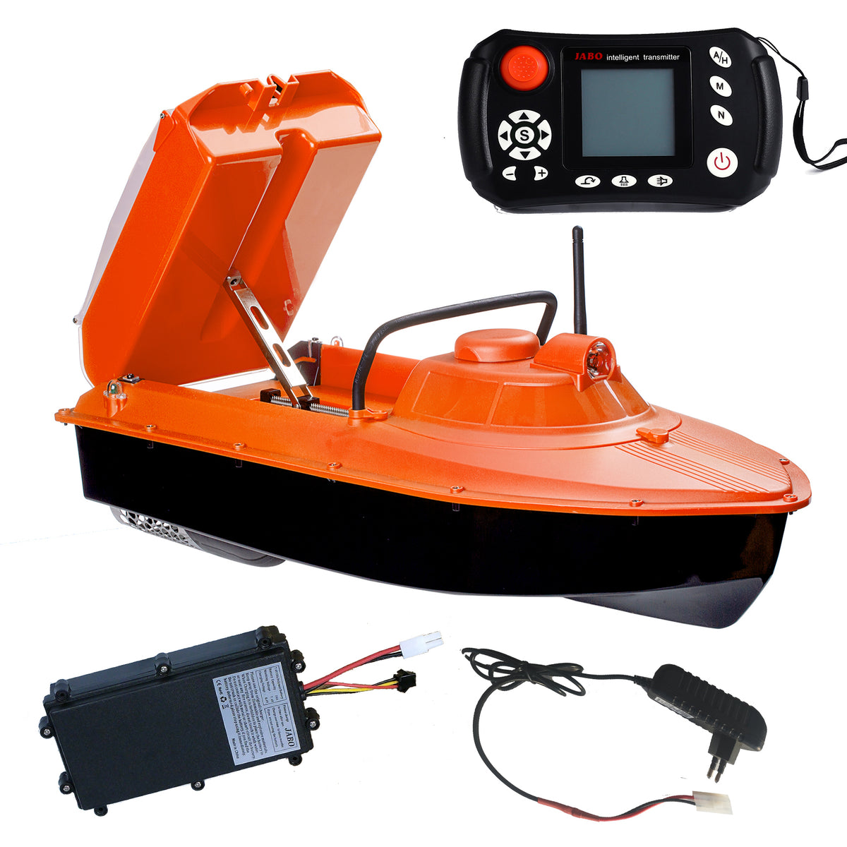 JABO2BG GPS bait boat and fish detector 16 feeding points and 11 languages